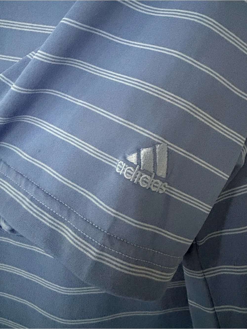 Men's Adidas Blue Striped Golf Polo Shirt sz XL